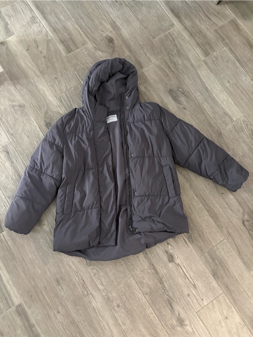 Women’s Hooded Puffer Jacket - Charcoal